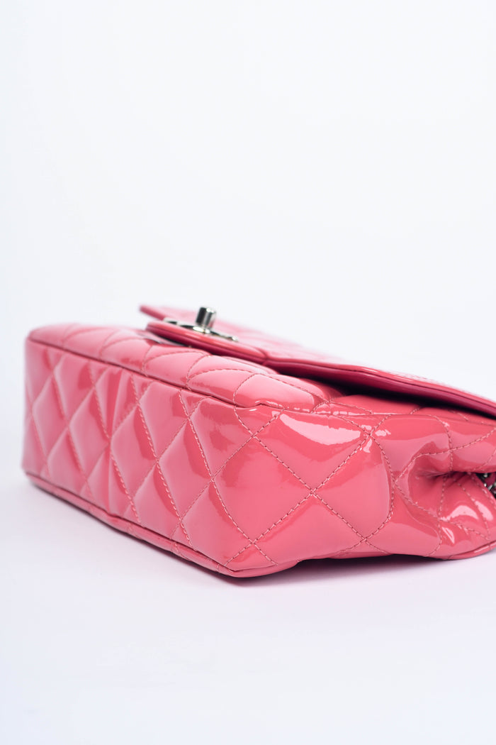 2014 Chanel Pink Patent Leather Coco Shine Small Flap Shoulder Bag