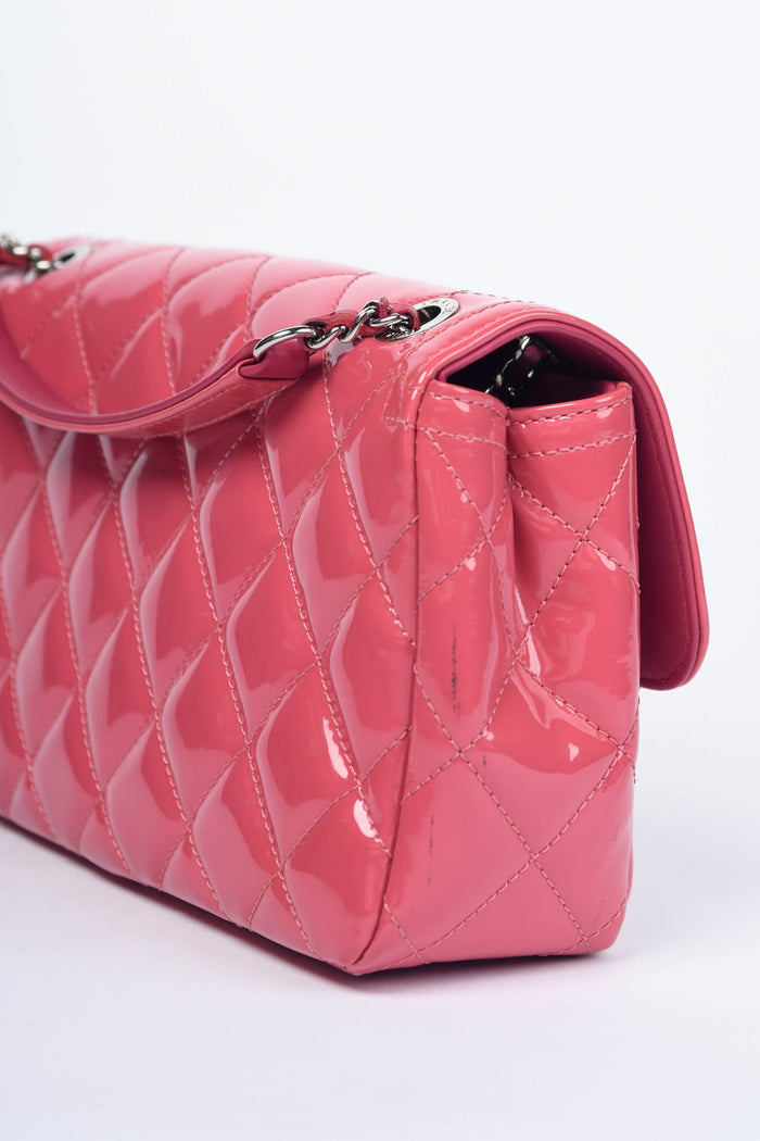 2014 Chanel Pink Patent Leather Coco Shine Small Flap Shoulder Bag