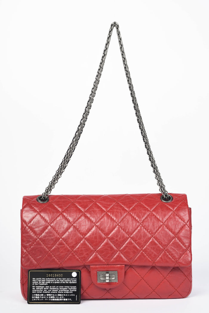 2010s Chanel Red Aged Calfskin Medium Reissue Flap Shoulder Bag