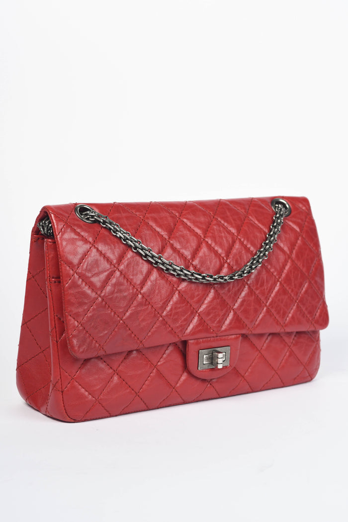 2010s Chanel Red Aged Calfskin Medium Reissue Flap Shoulder Bag