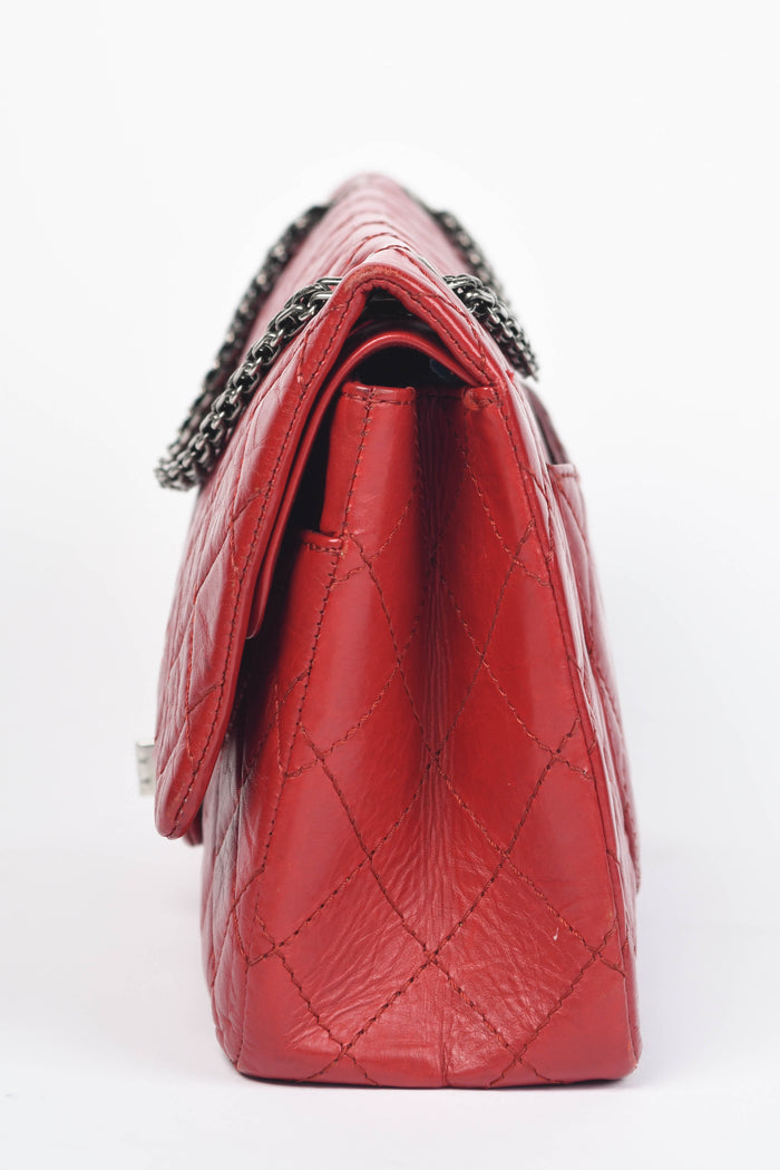 2010s Chanel Red Aged Calfskin Medium Reissue Flap Shoulder Bag