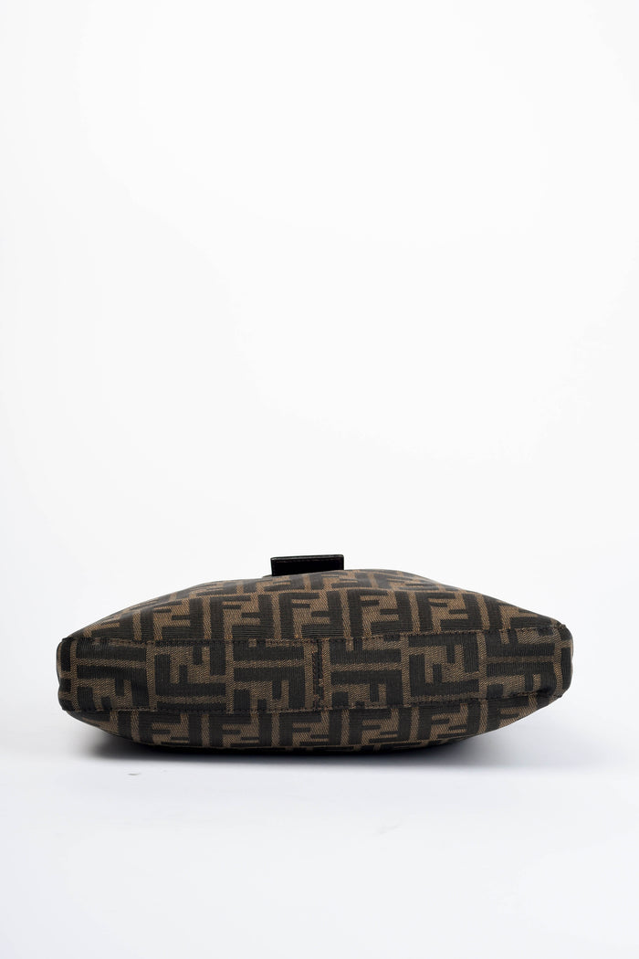 90s Fendi Zucca Canvas Shoulder Bag SHW