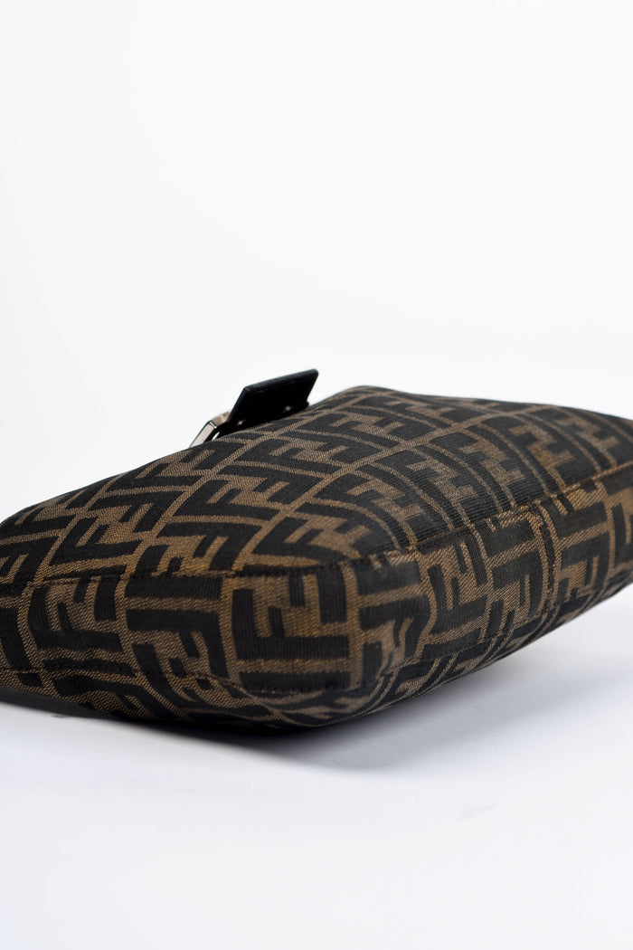 90s Fendi Zucca Canvas Shoulder Bag SHW