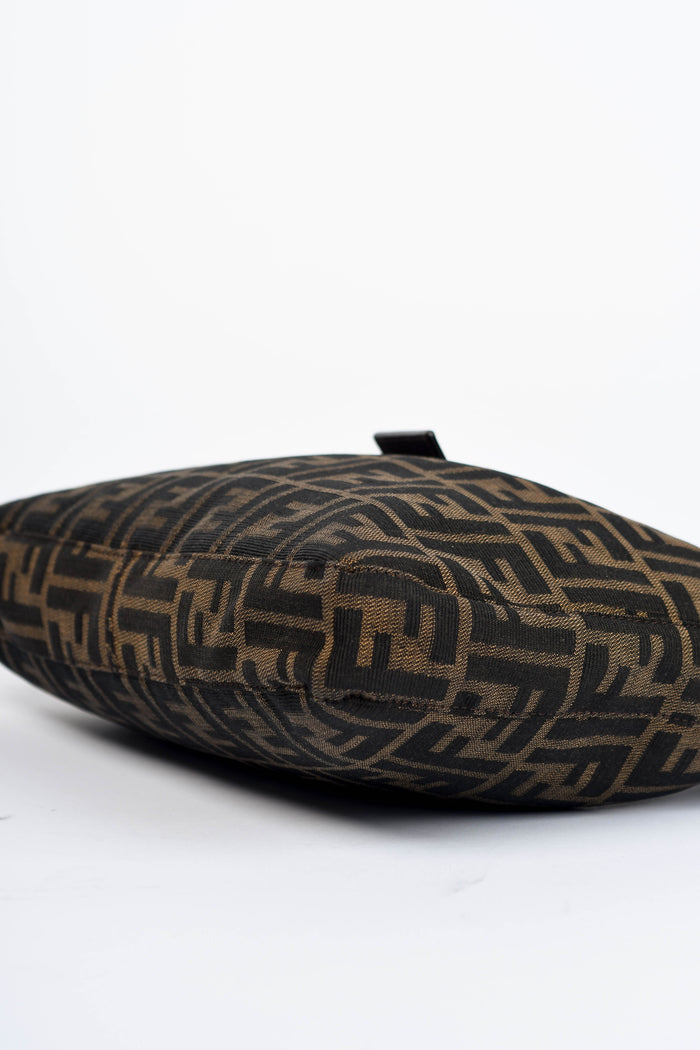 90s Fendi Zucca Canvas Shoulder Bag SHW
