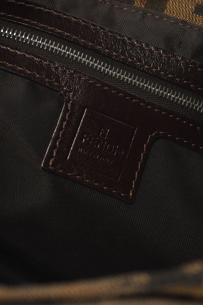 90s Fendi Zucca Canvas Shoulder Bag SHW
