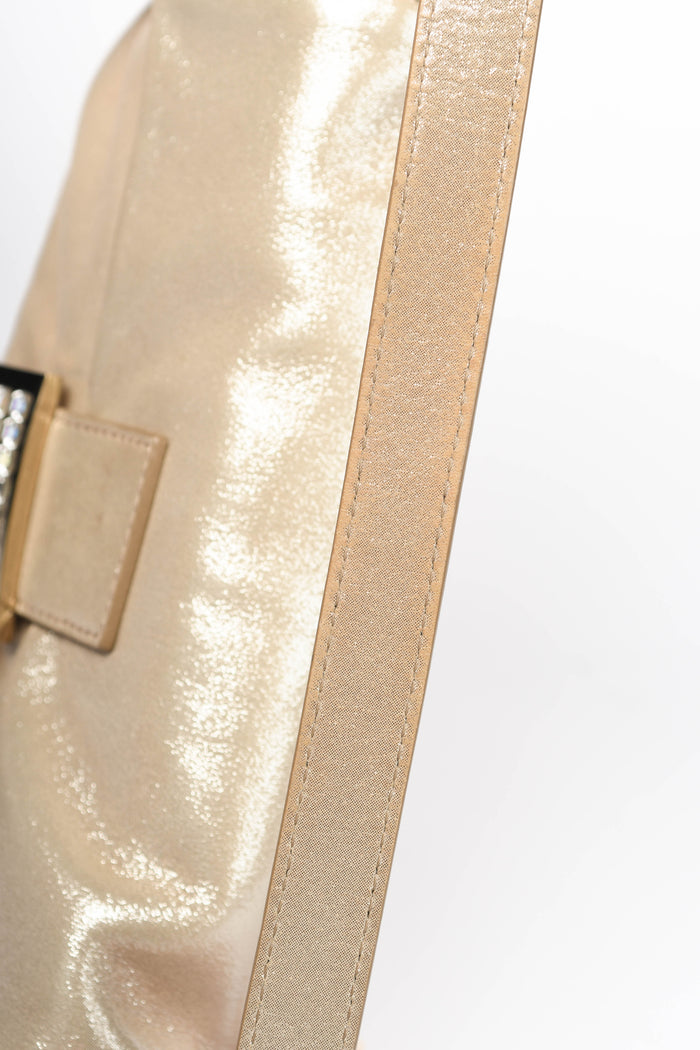 RARE 2000s Fendi Champagne Leather Baguette Shoulder Bag