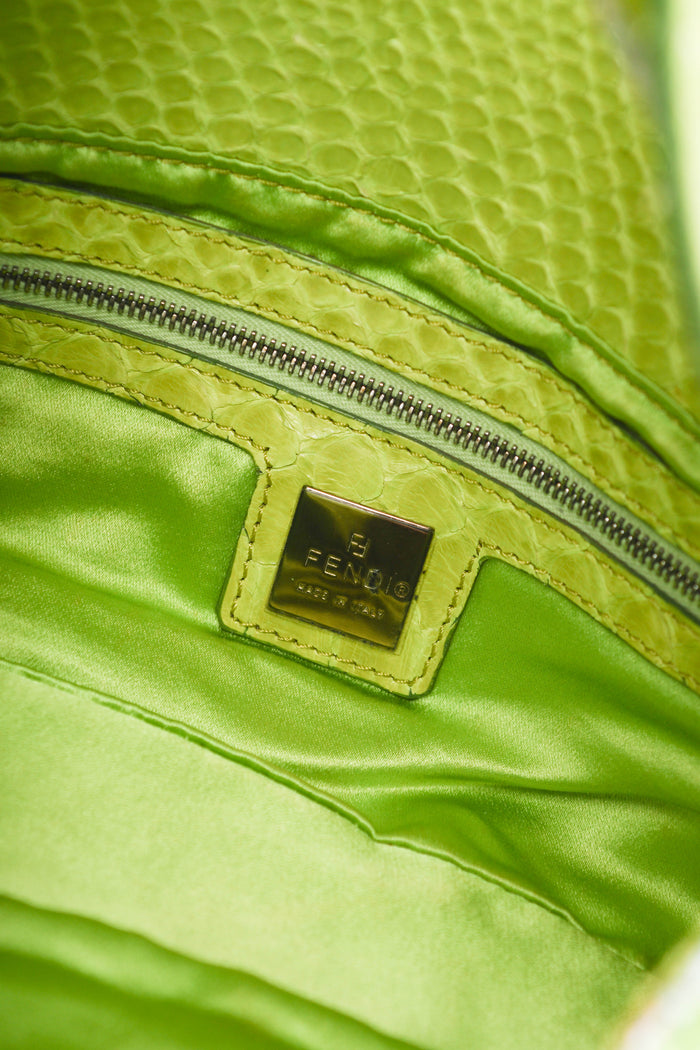SUPER RARE Fendi Green Sequin Baguette Shoulder Bag