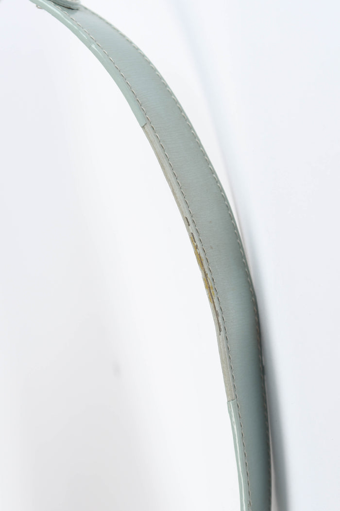 Vintage Christian Dior Green Mock Lizard Double Saddle Shoulder Bag