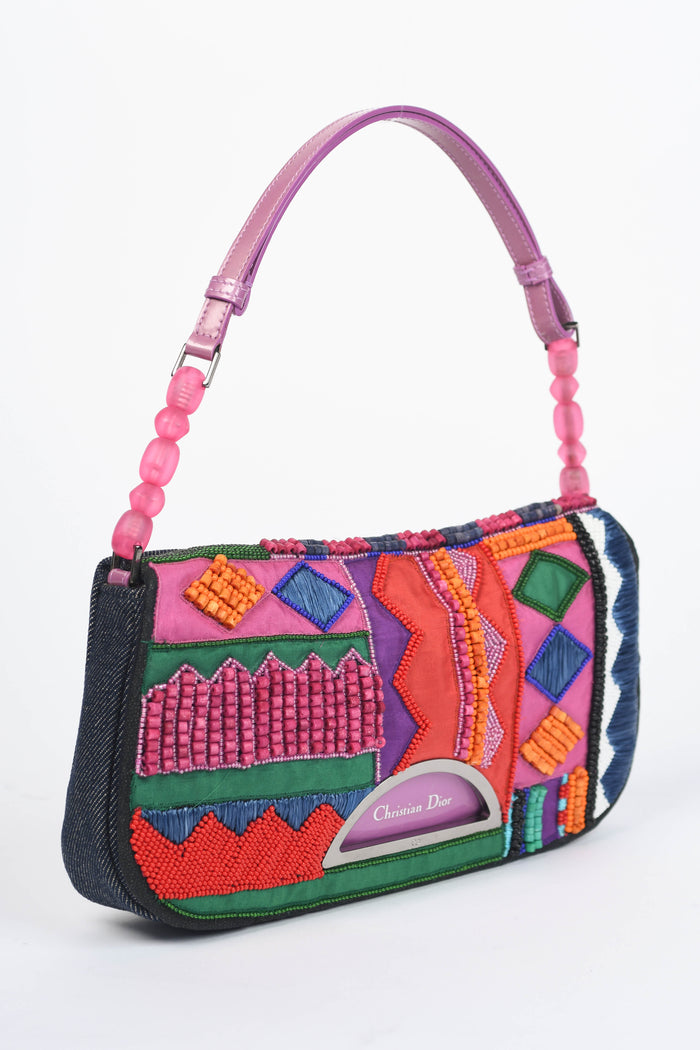 Limited Edition 2000s Christian Dior Malice Multicoloured Beaded Shoulder Bag