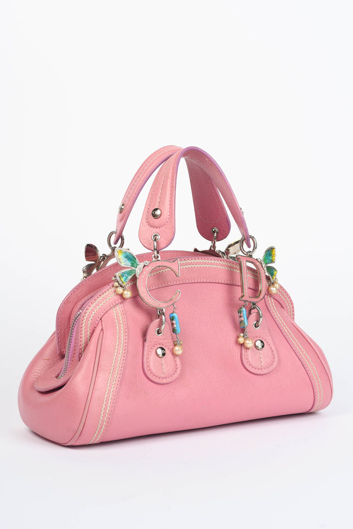Limited Edition 2000s Christian Dior Pink Leather Butterfly Detective Bag