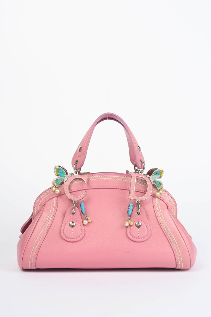 Limited Edition 2000s Christian Dior Pink Leather Butterfly Detective Bag