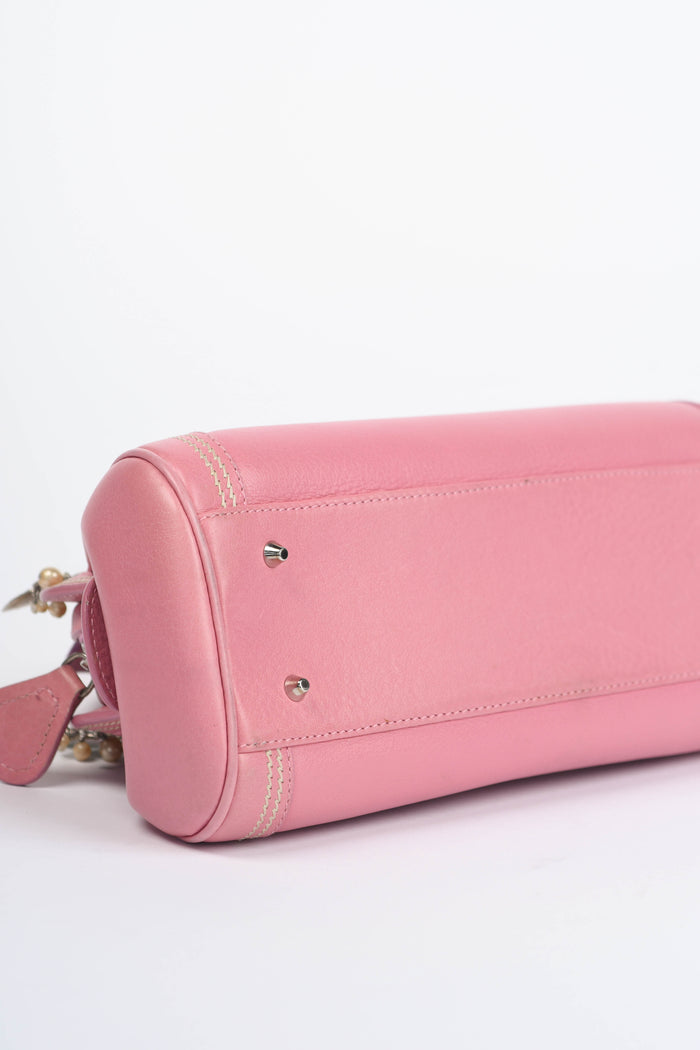 Limited Edition 2000s Christian Dior Pink Leather Butterfly Detective Bag