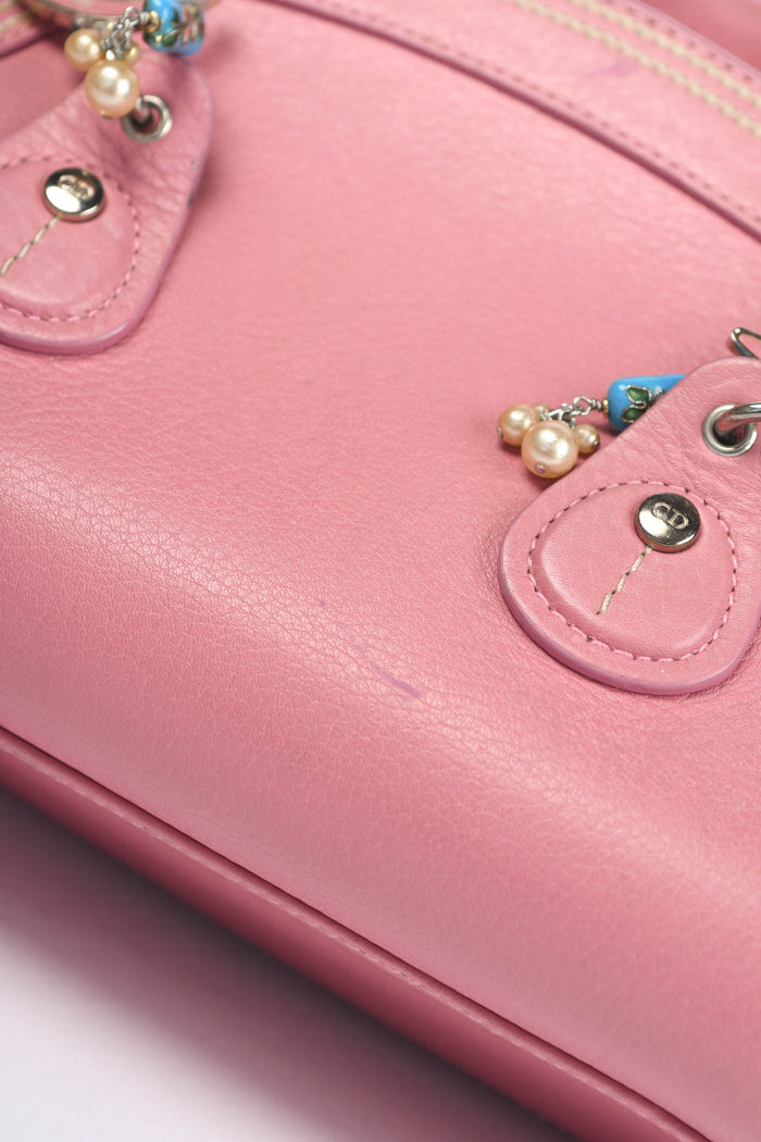 Limited Edition 2000s Christian Dior Pink Leather Butterfly Detective Bag