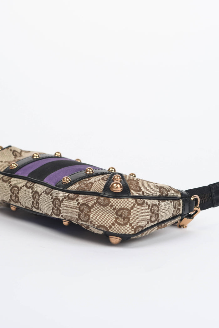 Vintage Gucci Tom Ford Mini GG Monogram Bamboo Shoulder Bag