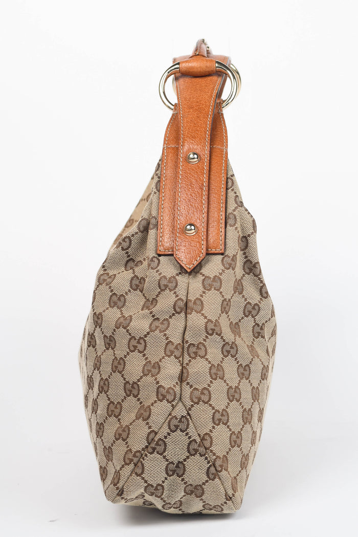 Vintage Gucci Monogram Horsebit Hobo Shoulder Bag