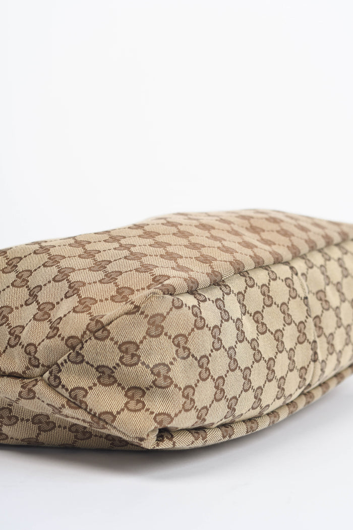 Vintage Gucci Monogram Horsebit Hobo Shoulder Bag