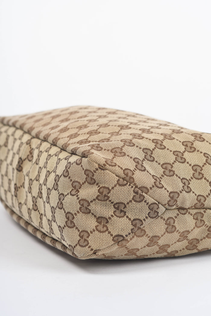 Vintage Gucci Monogram Horsebit Hobo Shoulder Bag