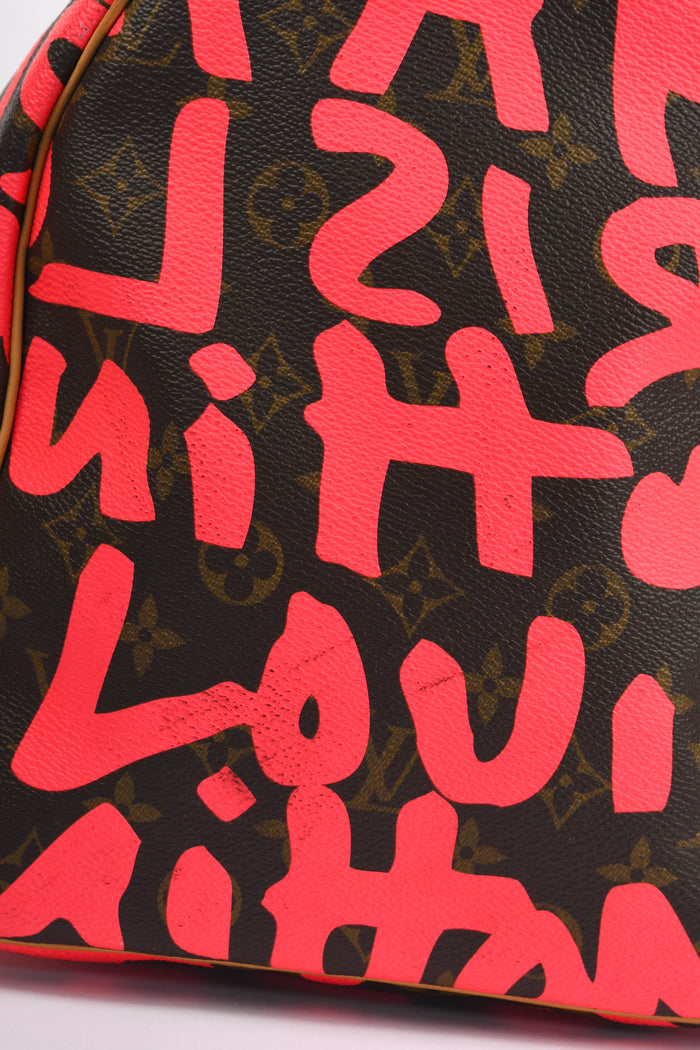 SUPER RARE Louis Vuitton x Stephen Sprouse Neon Pink Graffiti Keepall 50cm
