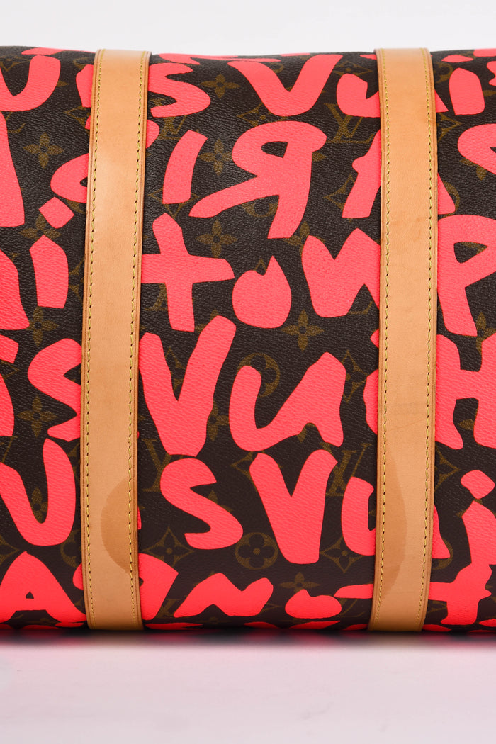 SUPER RARE Louis Vuitton x Stephen Sprouse Neon Pink Graffiti Keepall 50cm