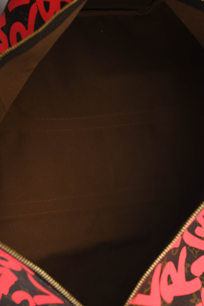 SUPER RARE Louis Vuitton x Stephen Sprouse Neon Pink Graffiti Keepall 50cm