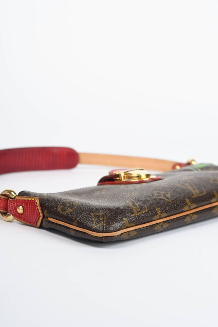RARE Louis Vuitton x Takashi Murakami Cherry Lizard Shoulder Bag