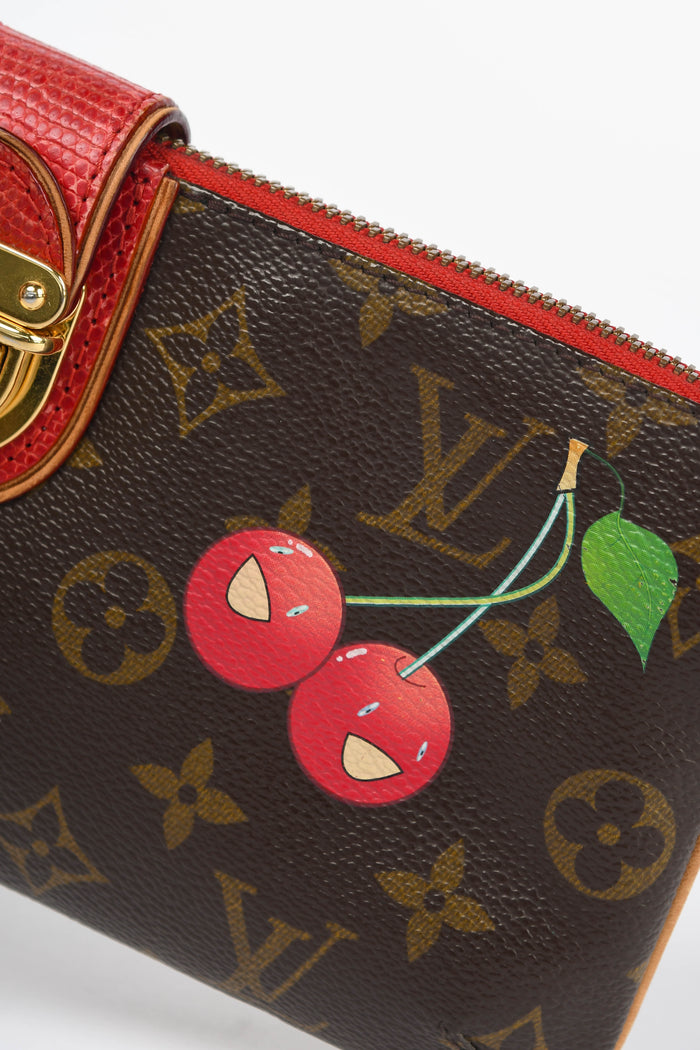 RARE Louis Vuitton x Takashi Murakami Cherry Lizard Shoulder Bag