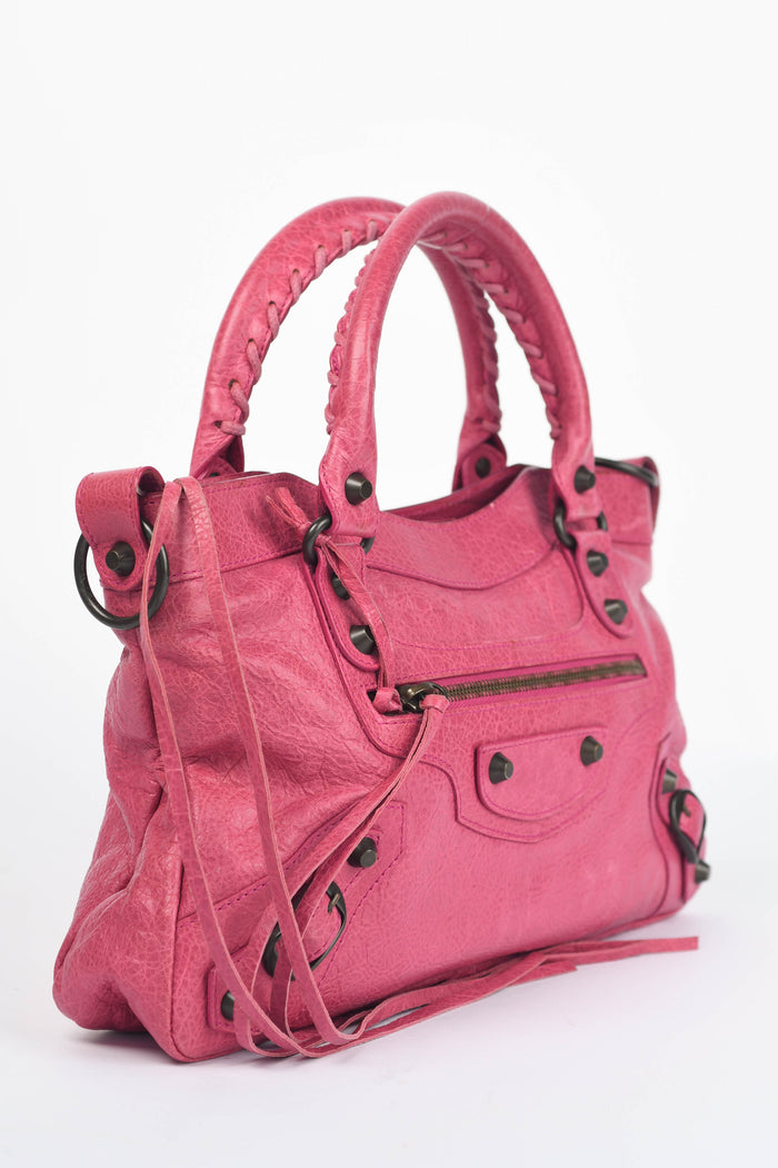 2010s Balenciaga Pink Leather First City Shoulder Bag