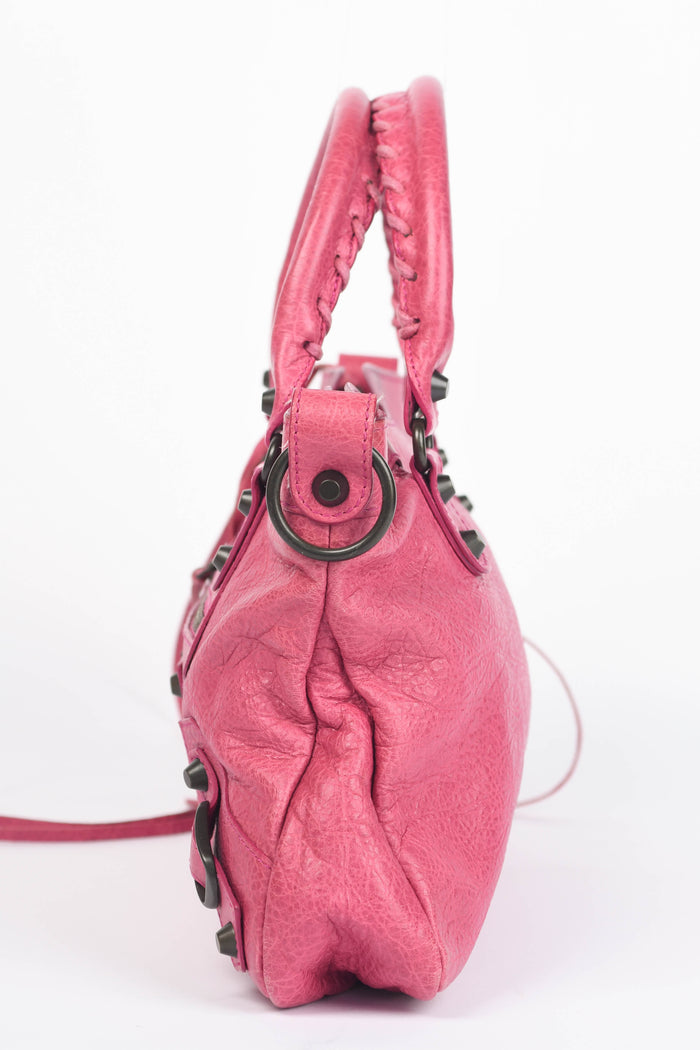 2010s Balenciaga Pink Leather First City Shoulder Bag