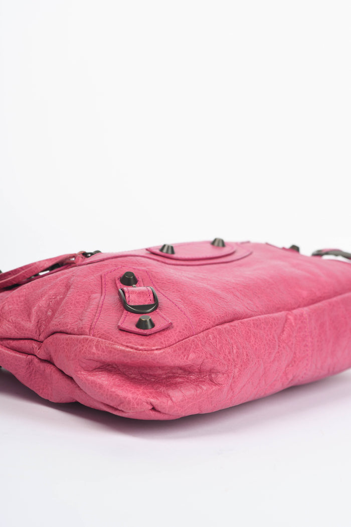 2010s Balenciaga Pink Leather First City Shoulder Bag