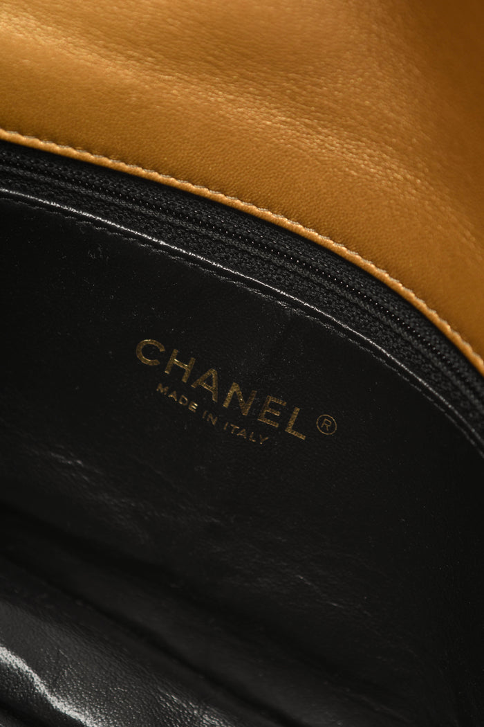 2014 Chanel Gold Leather Coin Medallion Medium Flap Shoulder Bag