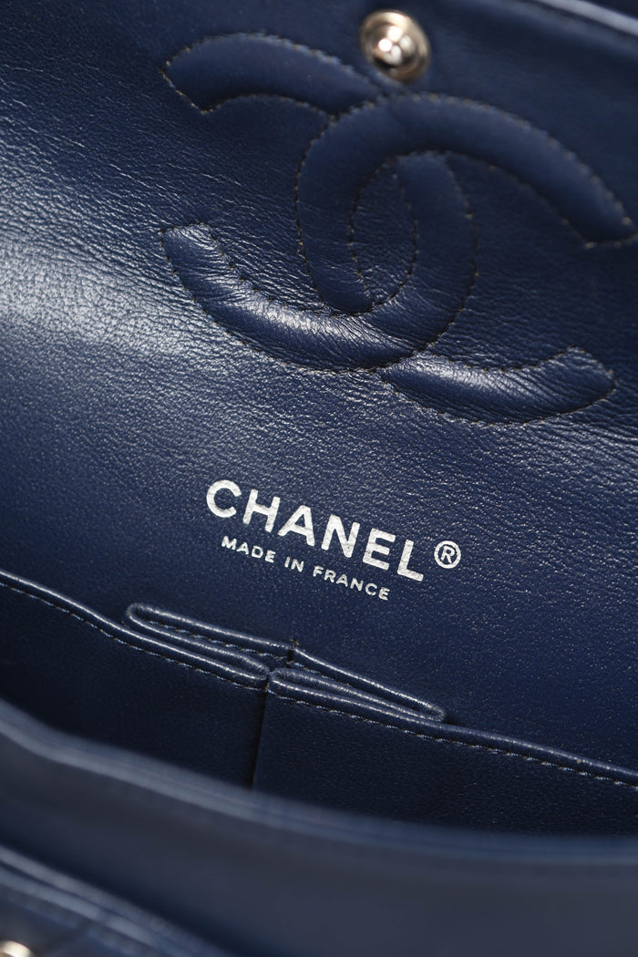 2016 Chanel Blue Tri-Colour Lambskin Leather Medium Flap Shoulder Bag