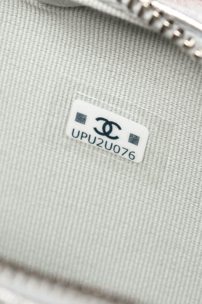 RARE Chanel Silver Lambskin Leather Heart Small Cross Body Bag