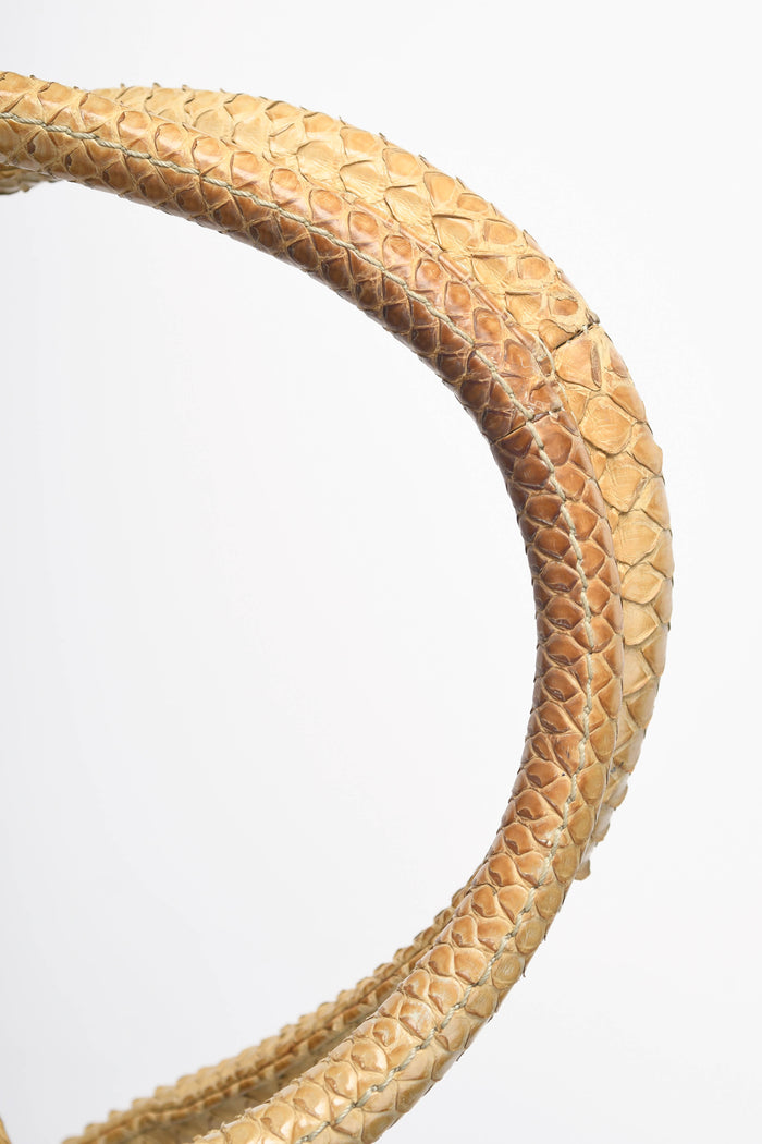 RARE 2000s Chanel Beige Python Executive Shopper Tote Bag SHW