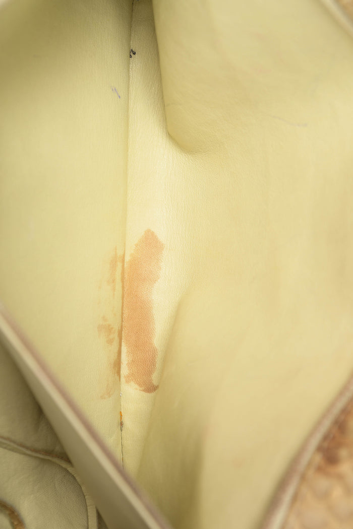 RARE 2000s Chanel Beige Python Executive Shopper Tote Bag SHW