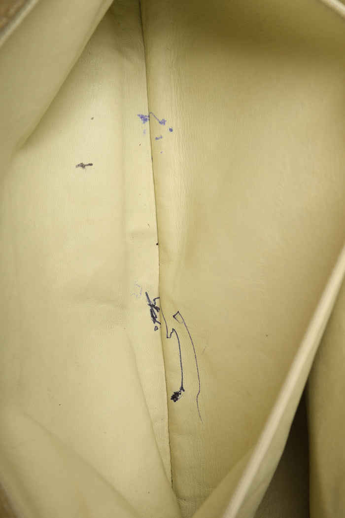 RARE 2000s Chanel Beige Python Executive Shopper Tote Bag SHW