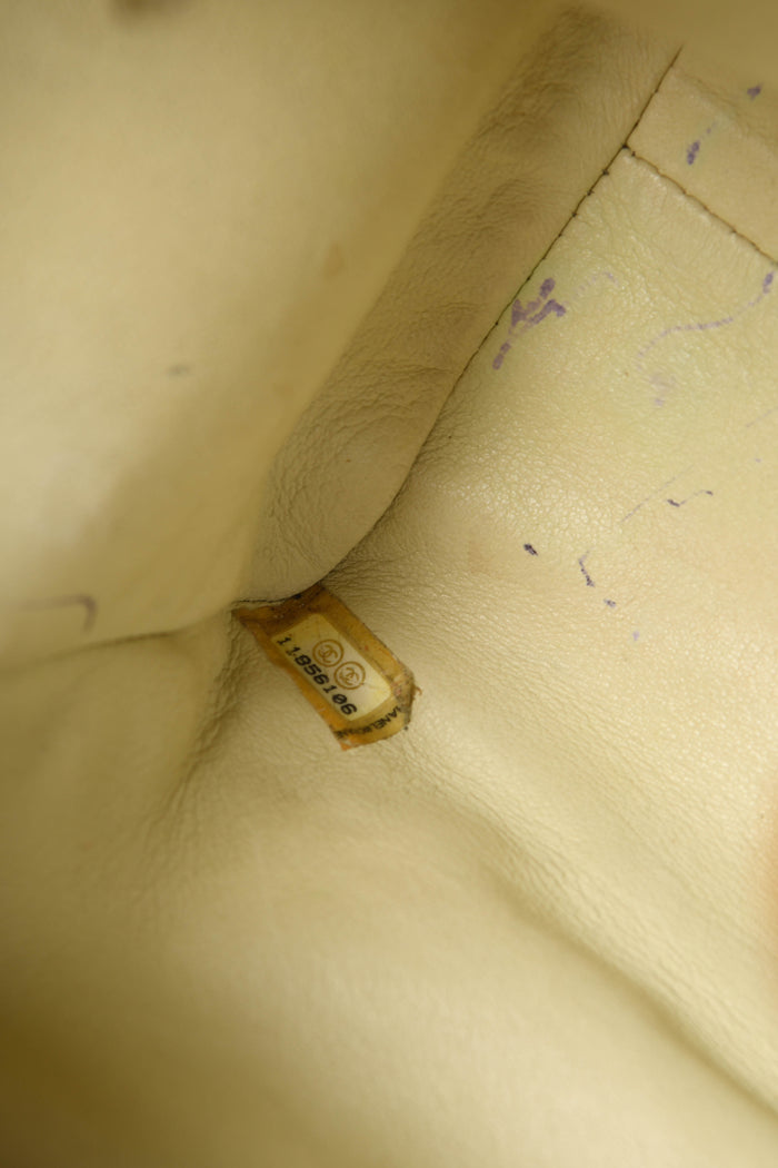 RARE 2000s Chanel Beige Python Executive Shopper Tote Bag SHW