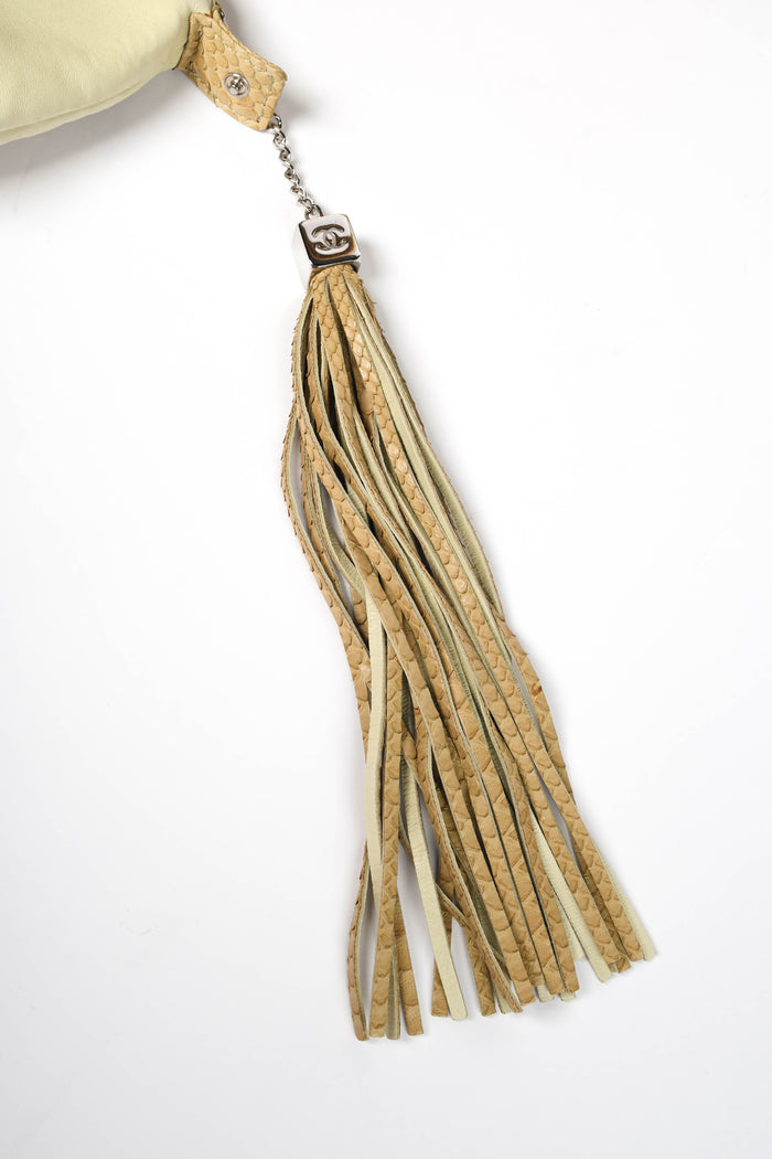 RARE 2000s Chanel Beige Python Executive Shopper Tote Bag SHW