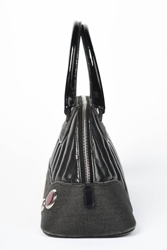 2000s Christian Dior 1947 Black Montaigne Top Handle Bag