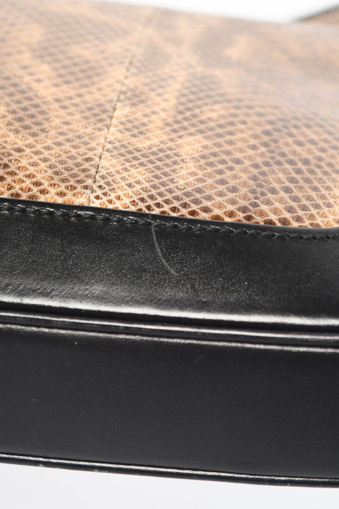 RARE Vintage Gucci Brown Snakeskin Jackie Shoulder Bag