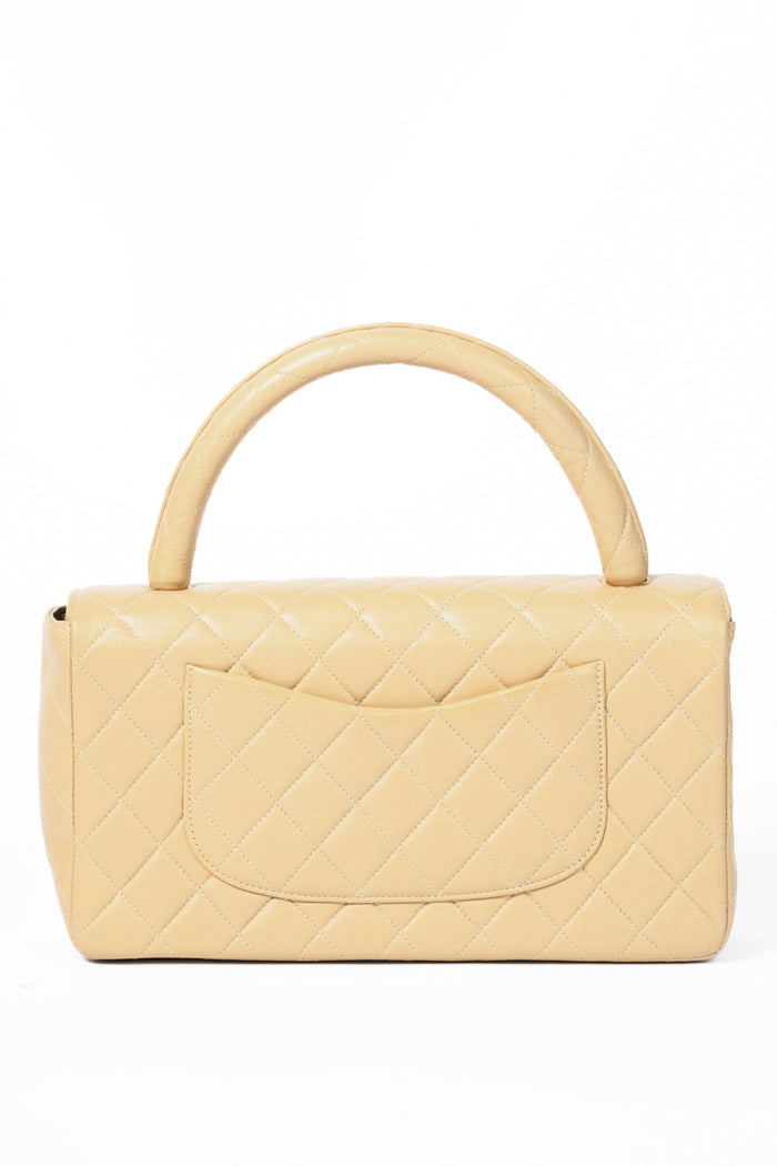 RARE 90s Chanel Beige Lambskin Leather Parent-Child Set