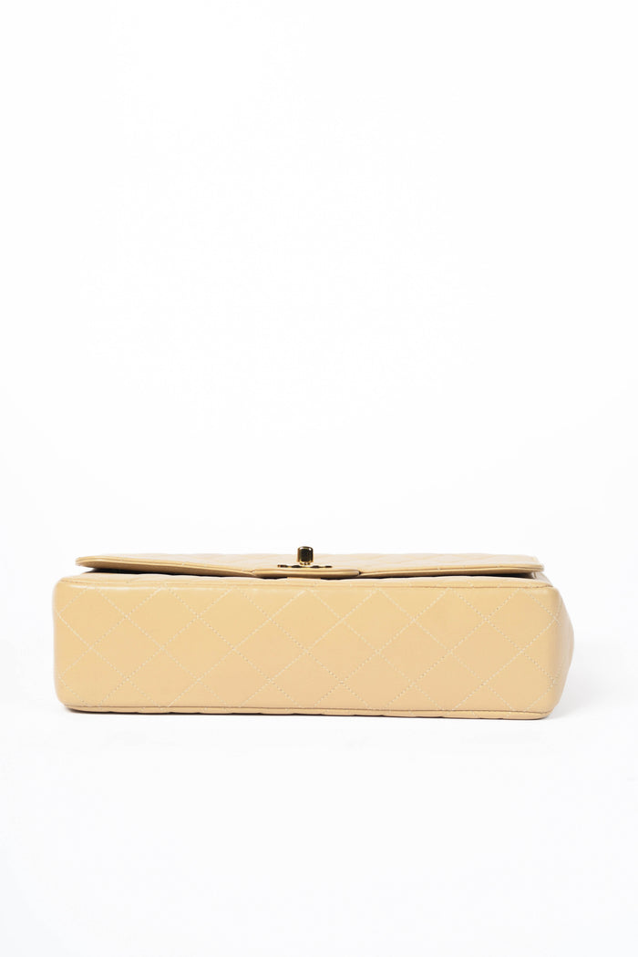 RARE 90s Chanel Beige Lambskin Leather Parent-Child Set