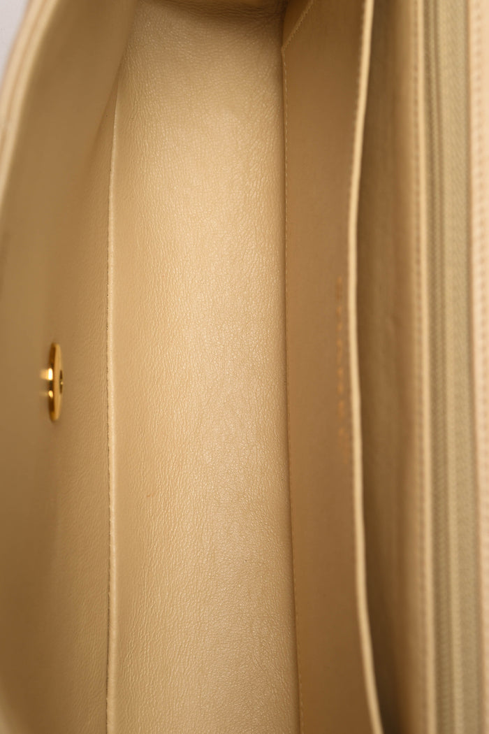 RARE 90s Chanel Beige Lambskin Leather Parent-Child Set