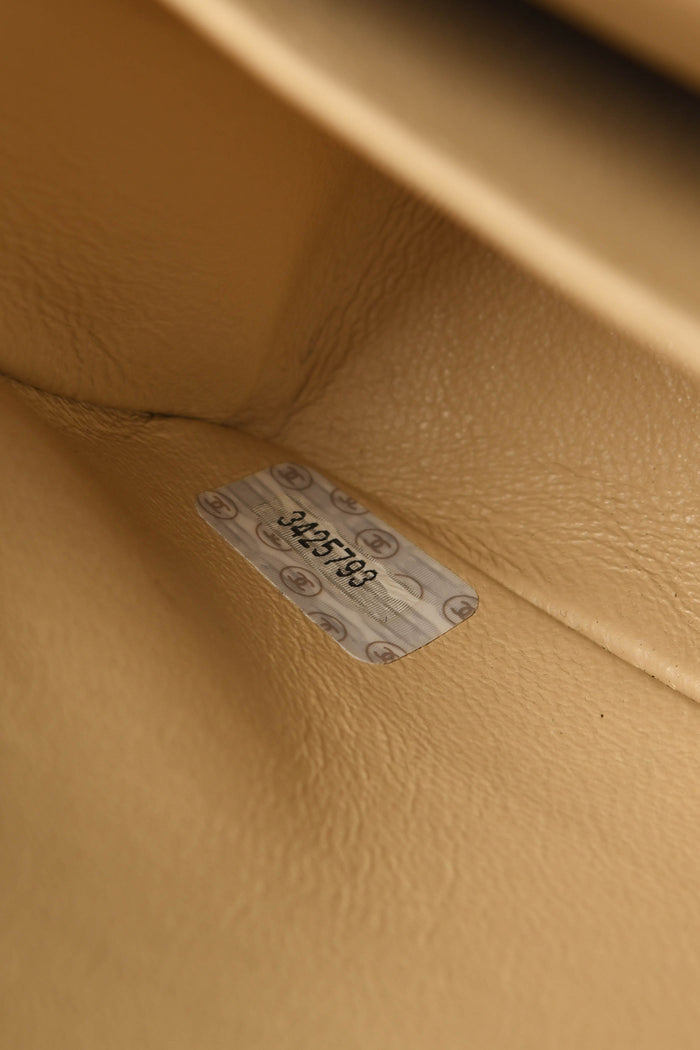 RARE 90s Chanel Beige Lambskin Leather Parent-Child Set