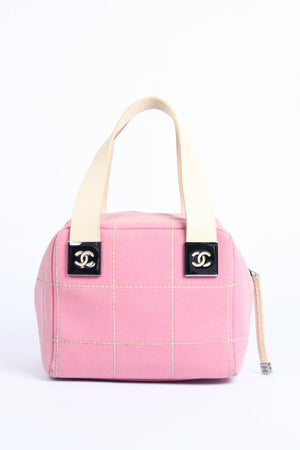 2000s Chanel Pink Canvas Small Bowling Bag