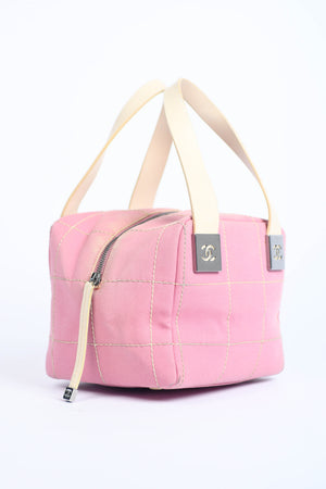 2000s Chanel Pink Canvas Small Bowling Bag