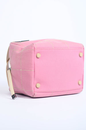 2000s Chanel Pink Canvas Small Bowling Bag
