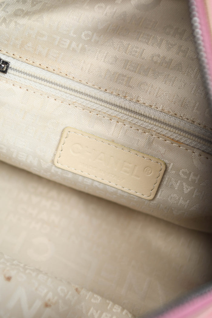 2000s Chanel Pink Canvas Small Bowling Bag