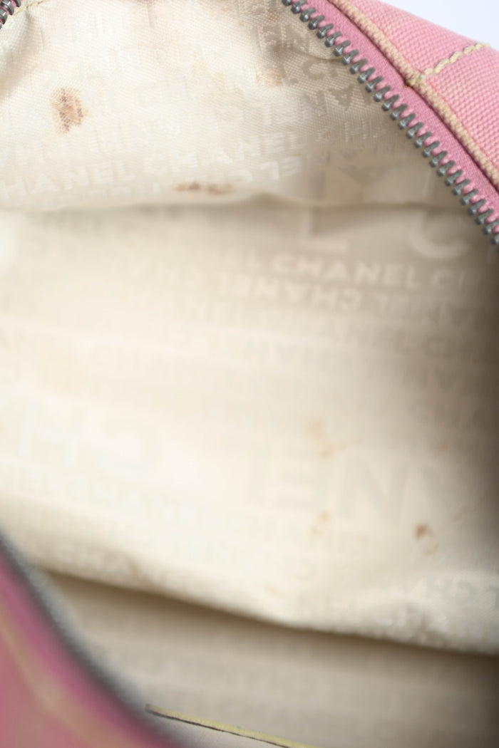 2000s Chanel Pink Canvas Small Bowling Bag