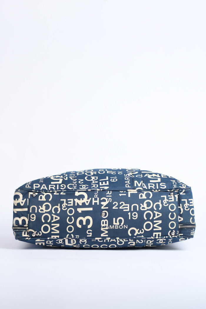 2000s Chanel Navy Canvas Travel Bag