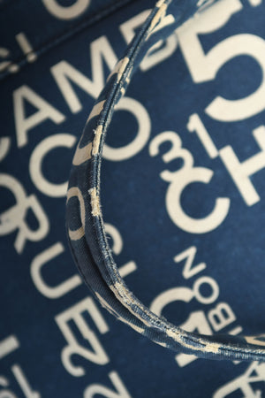 2000s Chanel Navy Canvas Travel Bag
